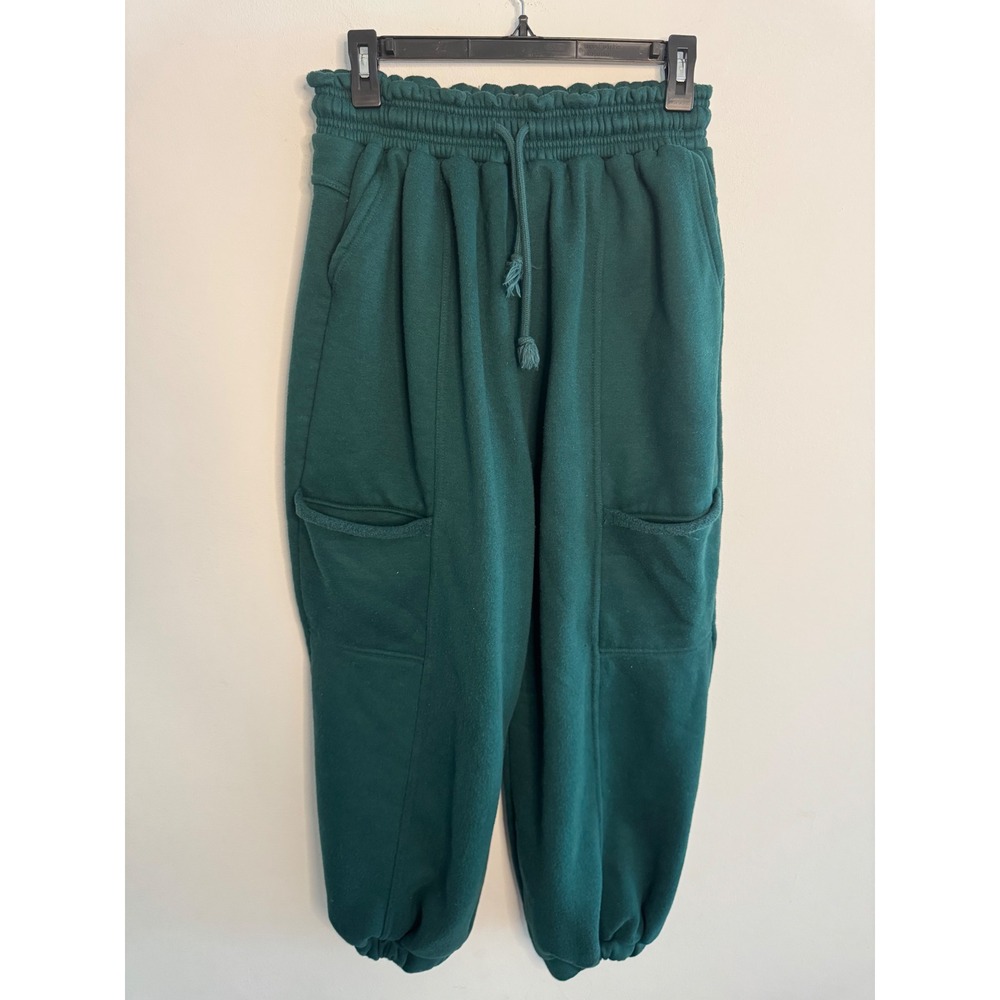 Double Zero Forest Green Paperbag Waist Barrel Leg Cargo Jogger Sweatpants Med